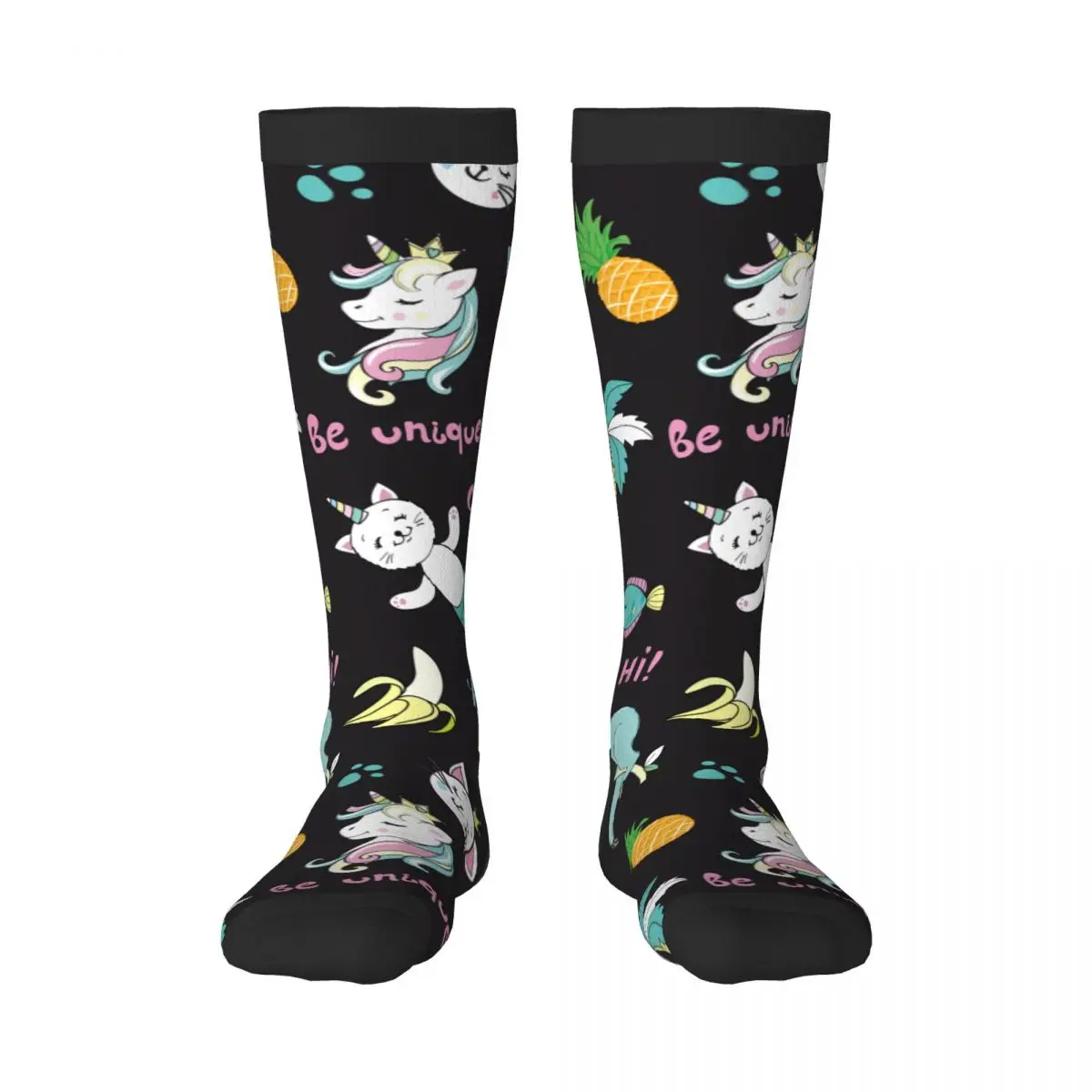 Stockings Funny Autumn Casual Warm Socks Cute Cartoon Pop Art Unicorn Flamingo Toucan Cat Soft Winter Knee High Socks