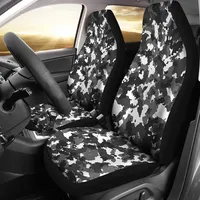 Snow Camo Car Seat Covers White Gray and Black Camouflage Set of 2 Seat Protectors Universal Fit For Car SUV Bucket Seats