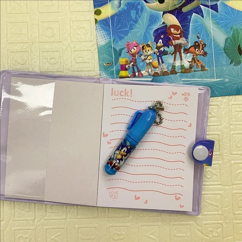 Juego de Cuaderno de Sonic Mario para niños, papelería para estudiantes, Bloc de notas de viaje de premio pequeño, regalo para niños