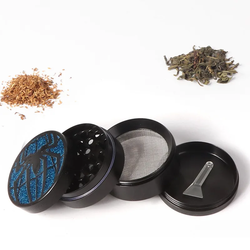 مطحنة عشب معدنية لطيفة ، كسارة تبغ ، مطحنة عشب ، ملحقات تدخين ، 50 ، 4 طبقات