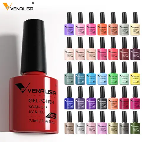 VENALISA Nagel-Gel-Nagellack, semi-permanenter Gellack, Nagelkunst-Salon, 120 Farben, Glitzer, 7,5 ml, Soak Off-Bio-UV-LED-Nagelgel-Lack