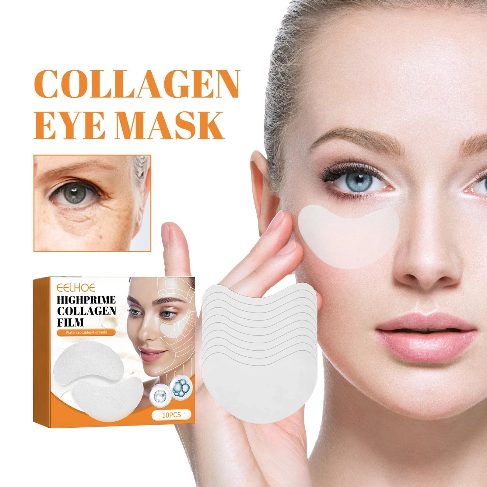 5 Pair Collagen Water Soluble Eye Mask Remove Eye Bags Dark Circles Eye Patch Anti Wrinkle Firming Patches Lifting Eye Skin Care