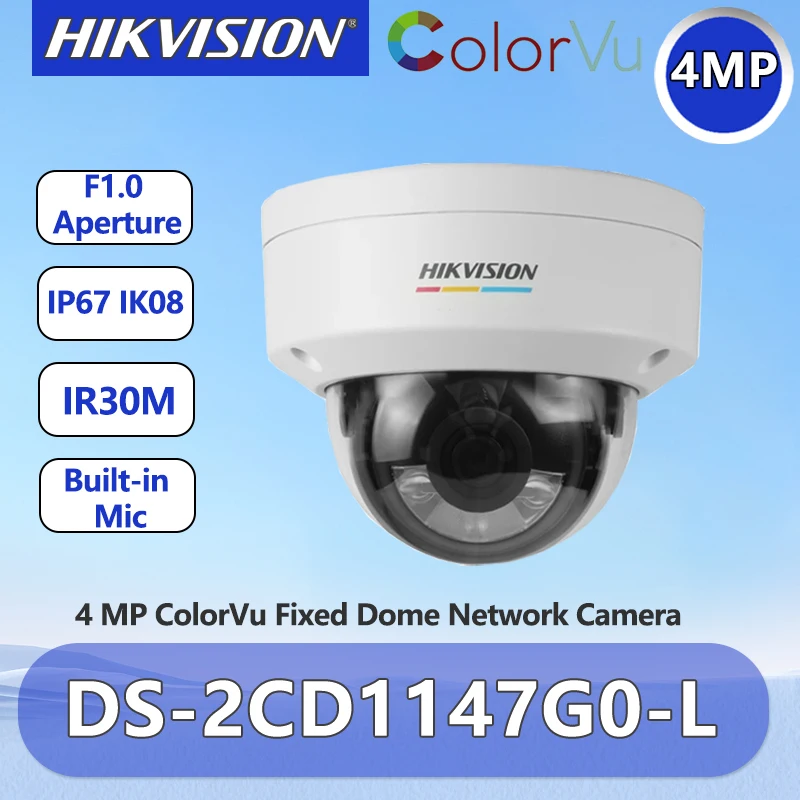 

Hikvision 4MP Full Color IP Camera Support ColorVu POE Outdoor 2K Security CCTV Surveillance Camera IR 30m H.265+ DS-2CD1147G0-L