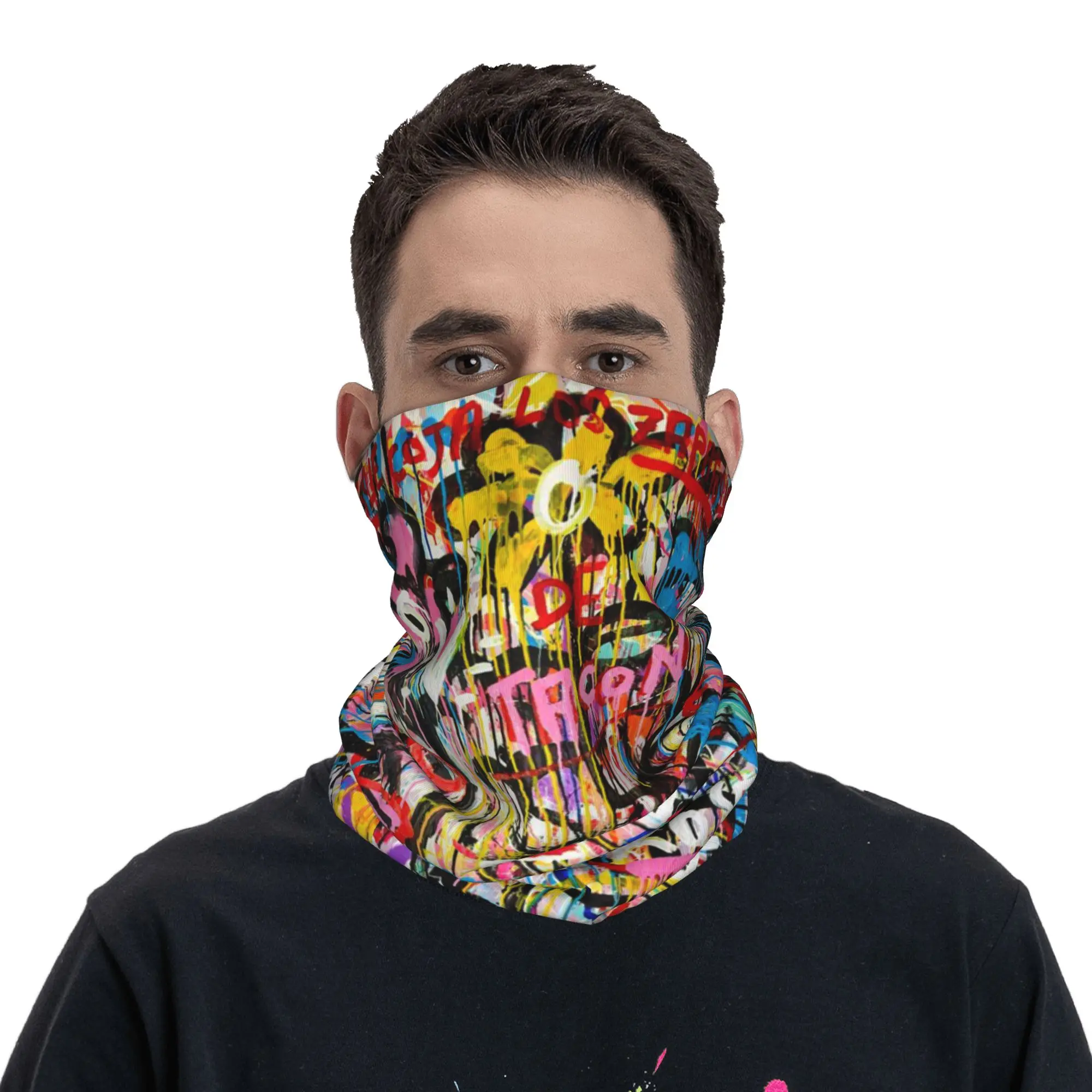 

Abstract Graffiti Street Art Bandana Neck Gaiter UV Protection Face Scarf Cover Colorful Camouflage Headband Tube Balaclava