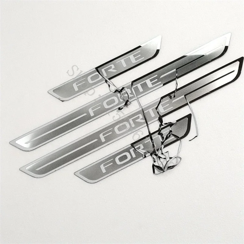 For KIA Forte 2009 2010 2011~2023 Door Sill Scuff Plate Guard Stainless Steel Kick Pedal Sticker Car Styling Accessories