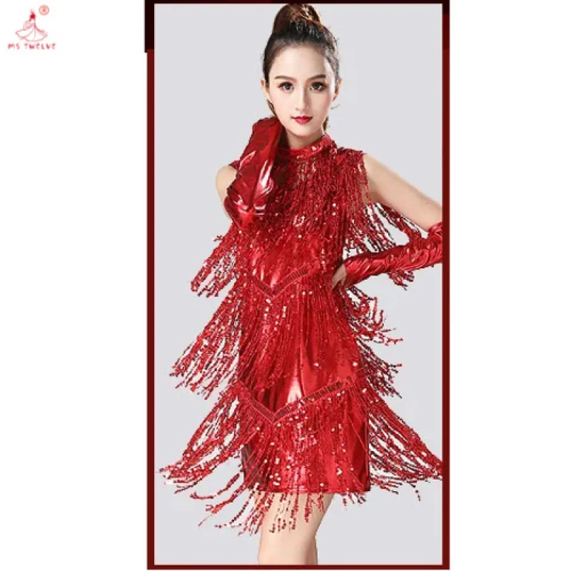 woman Ballroom Samba Tango Female Sequin latin dancing dress 1pcs/lot
