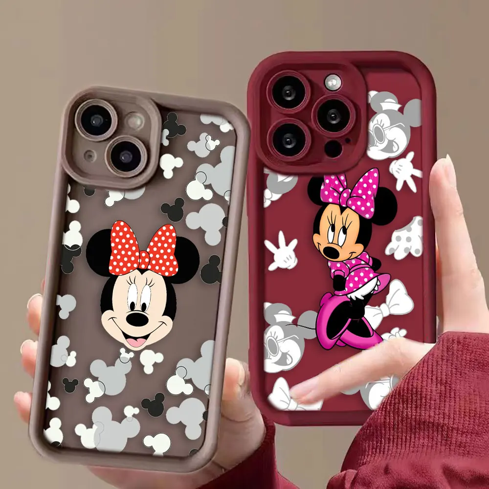 Cute M-Minnie Mouse Phone Case For Samsung Galaxy S24 S23 S22 S21 S20 FE PLUS 5G NOTE 20 ULTRA Silicone Case Funda Coque Shell