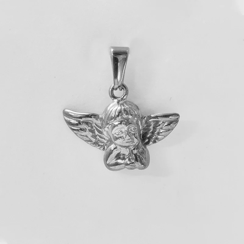 Stainless Steel Angel Pendant Premium Quality Tarnish Free Fashionable Necklace Charm For Women Men