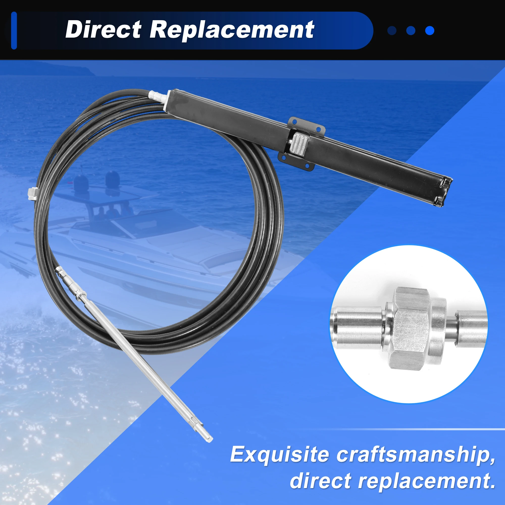 UXCELL 1 قطعة 19 قدم رقم SSC13419/20 قدم رقم SSC13420/21 قدم رقم SSC13421/23 قدم رقم SSC13423 كابل التحكم في توجيه رف القوارب البحرية #5