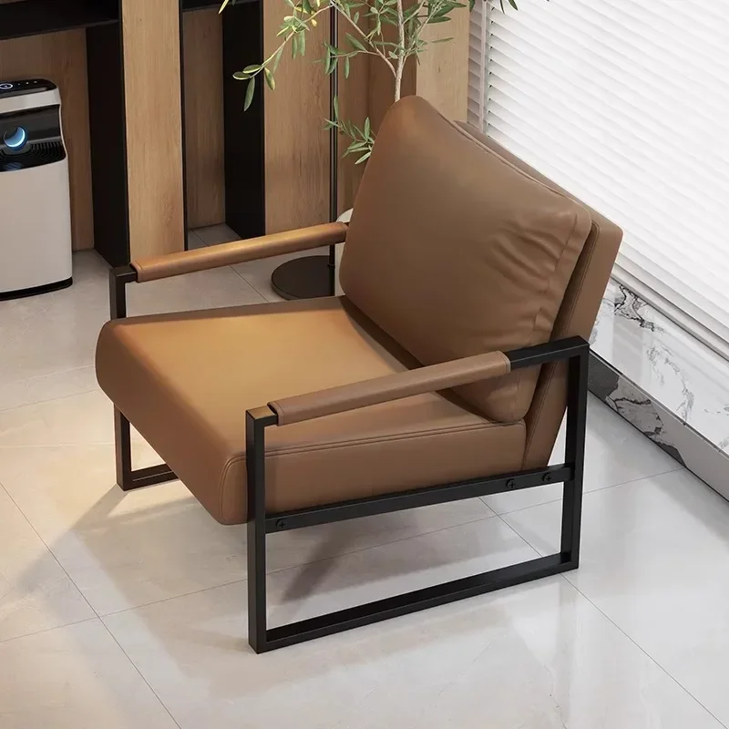 Einzelsofa für den Haushalt, Wohnzimmer, mittelalterlicher Einzelstuhl, Balkon-Freizeitstuhl, leichter Luxus, hochwertiger Schlafzimmer-Lazy-Sofa-Stuhl