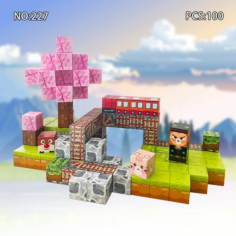 10-200 قطعة كتل مغناطيسية لعبة الألغام المغناطيس العالم لعب للبنين بنات الجذعية مونتيسوري مكعبات الحسية لعبة اللعب هدية