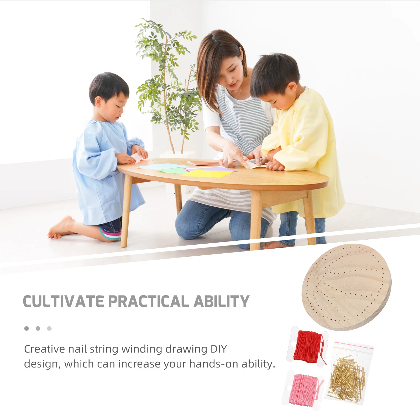 

1 Set Diy String Art Kit Nail Winding Painting Material For Craft Activity Fun Educational Decor Supply Handicraft Gift Kit