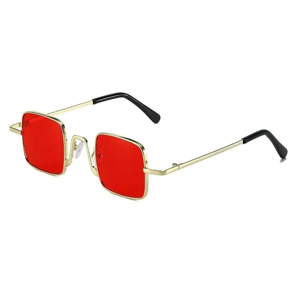 Vintage Metal Frame Punk Sunglasses UV400 Candy Color Square Sun Glasses Women & Men 90s Glasses