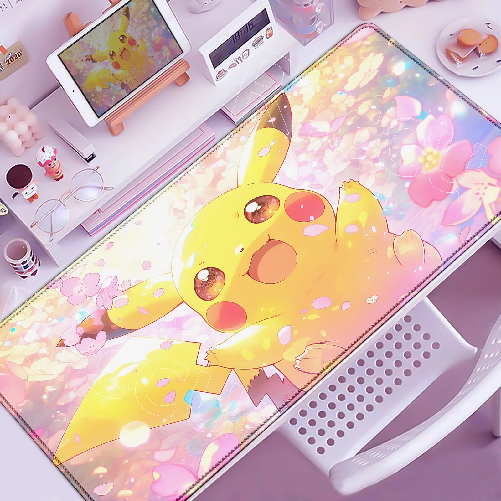 

New Cute Cartoon Mouse Pad Pokemon Pikachu Mouse Mat Desk Mousepad Lockedge Large Gaming Accessories Computer Gamer Keyboard Pad