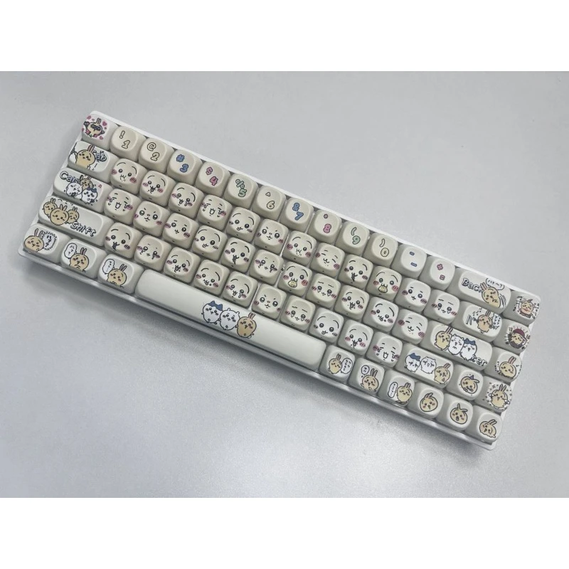 

Cartoon Usaqi Mechanical Keyboard Keycap MOA Height PBT Material Keycaps Replacement Compatible with 61/68/75/87/98 Keyboards