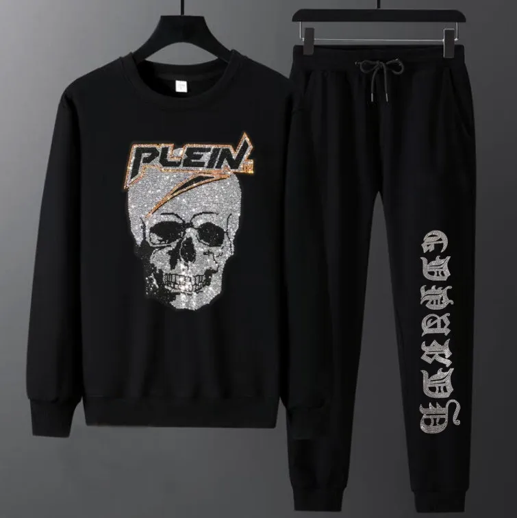 

Модные мужские комплекты Diamonds Sklls, повседневная осенне-зимняя толстовка с круглым вырезом и брючные костюмы, спортивный костюм, мужская одежда, Ropa Para Hombre