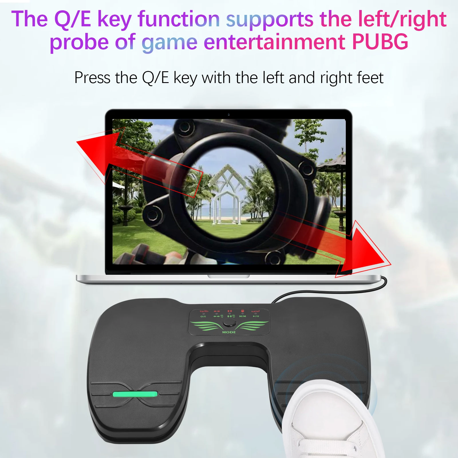 Wireless Page Turner Pedal BT 5.1 10 Working Modes Type-C Interface 17*11*2.6cm 205g for Tablets Smartphones Multimedia Remote