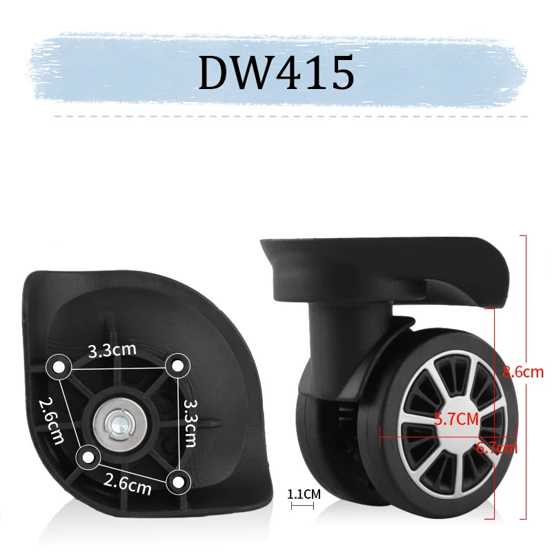 Valise de Remplacement de Roue Universelle, Rotative, Lisse, Silays euse, Absorbant les Chocs, Accessoires Résistants à l'Usure, Convient pour DW415