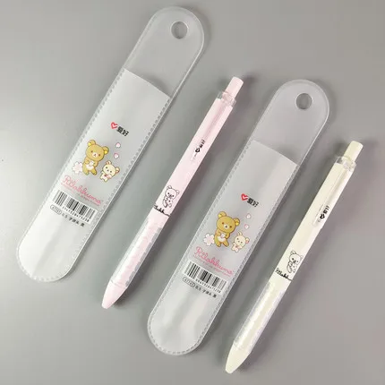 2Pcs AIHAO 47741 Rilakkuma Pressed Gel Pens Retractable 0.5mm Fine Point Black Pens For Journaling Kawaii