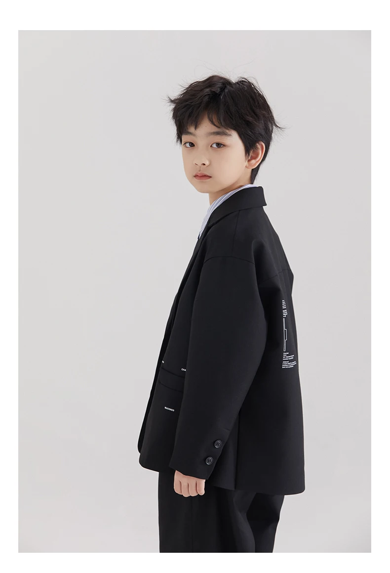 Eleganter Jungen-Hochzeitsanzug mit Blazer und Hose für Kinder, Konzert-Outfit, Kostüm, Coole Kinder-Smokings, Größe 5-14 Jahre – Detail 9