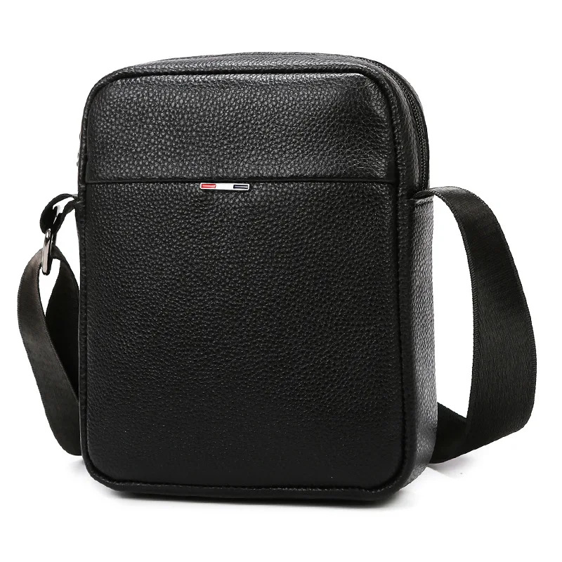 Leather large-capacity men's single-shoulder bag, top layer cowhide waterproof crossbody single-shoulder bag