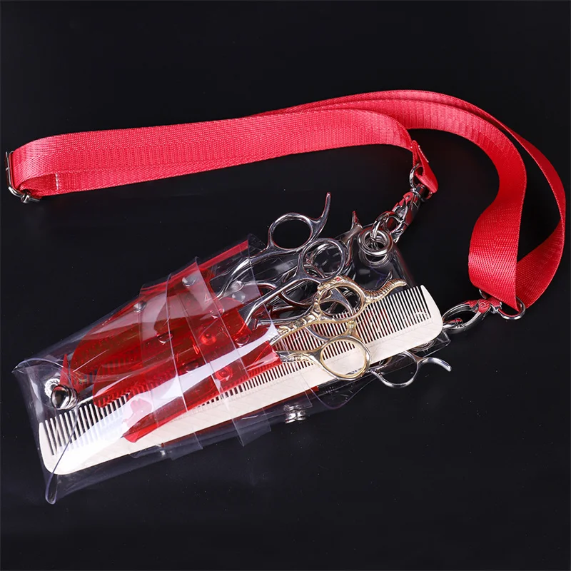 3 Color Transparent Hair Scissor Bag Clips Comb Hairdressing Hair Scissor Holster Pouch Holder Waist Belt Bag Salon Barber Tool