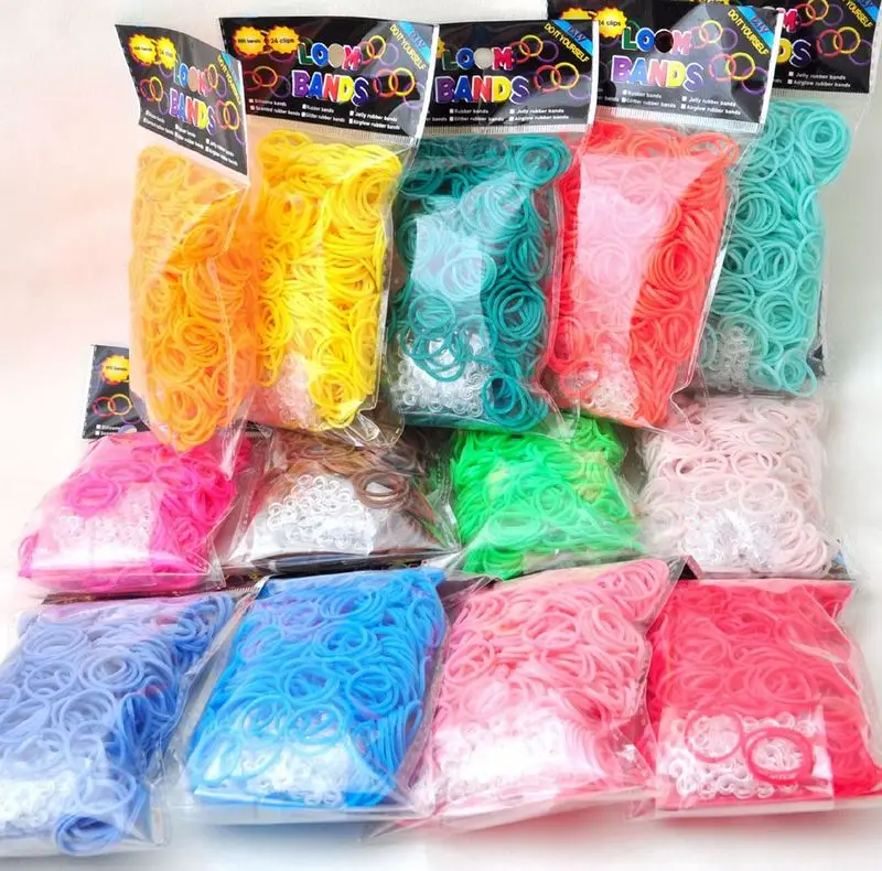 Color Western European Style Rubber Band Rainbow Knitting Machine Bracelets Loom Bands Arts DIY Toys Bracelet Making Kit