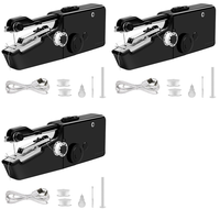【B07R】3X USB Electric Handheld Sewing Machine Kit, Cordless Mini Quick Repairing Sewing Machine For Denim Curtain Leather