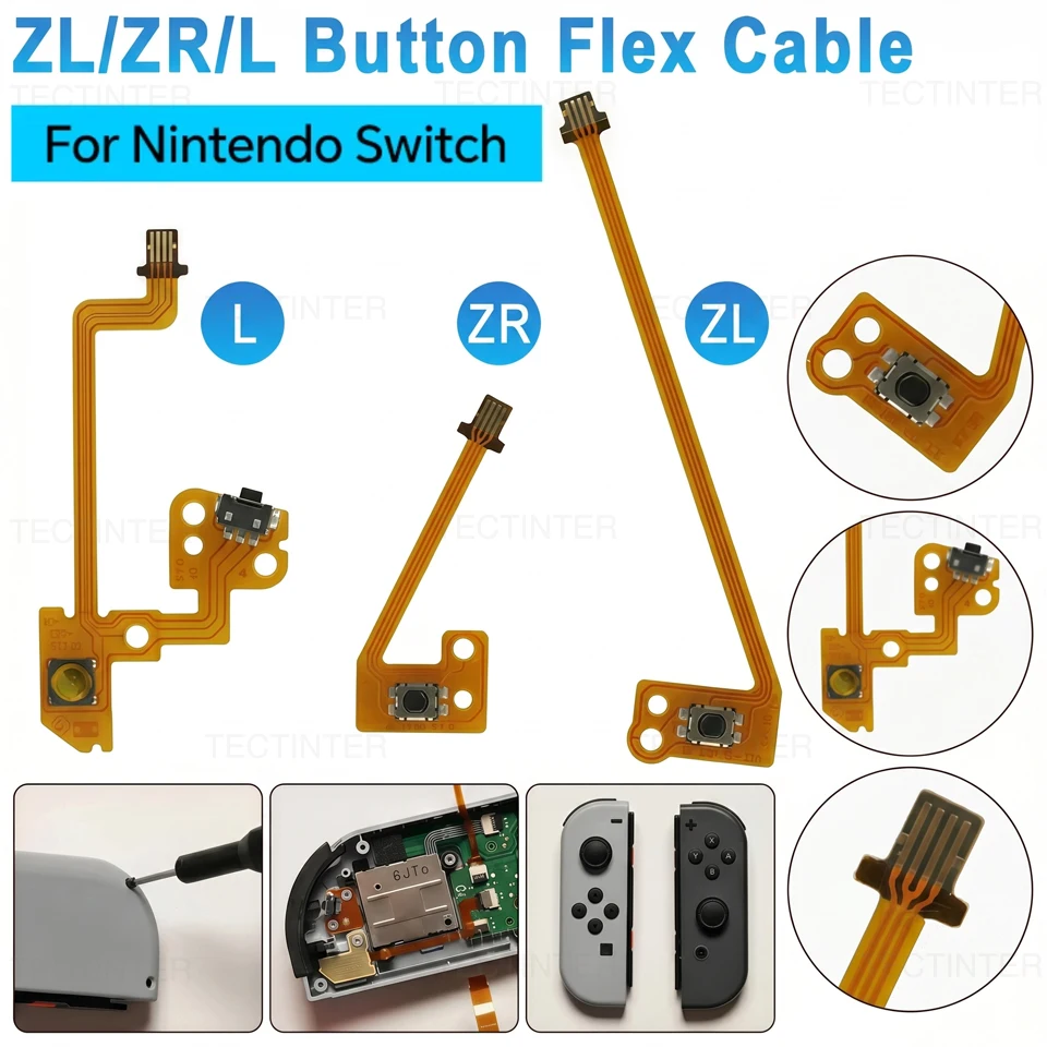 Cabo Flexível de Substituição para Nintendo Switch/OLED - Peça de Reparo para Botões ZL ZR L Esquerdo e Direito do Controle Joystick