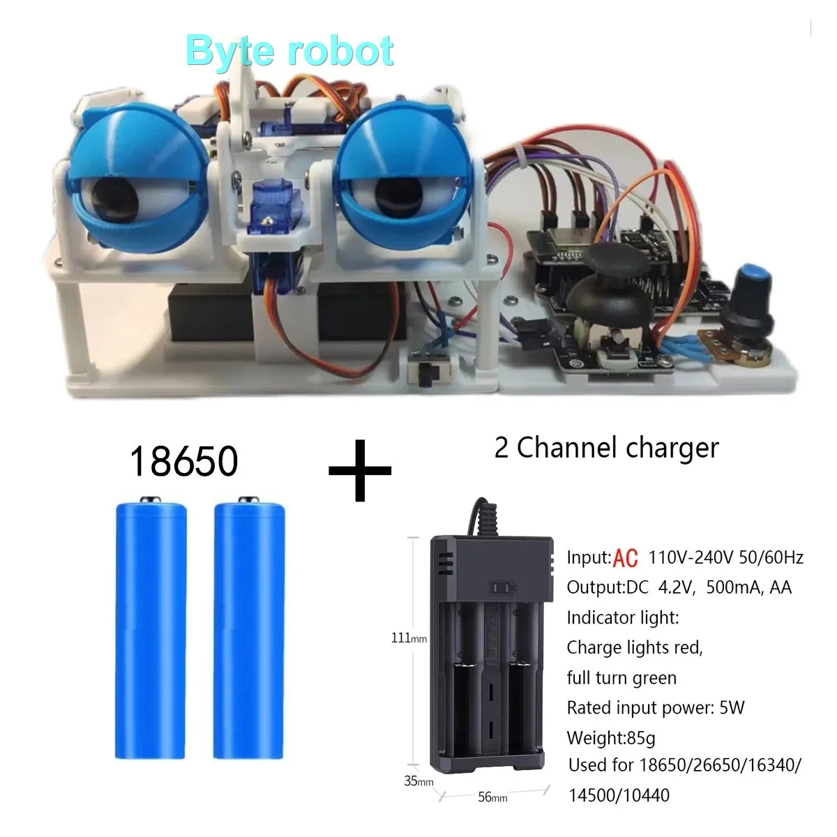 SG90 6 자유도 로봇 눈 교육용 아두이노 조이스틱 및 앱 제어 3D 로봇 눈 DIY 키트 ESP32 프로그래밍 가능 장난감 스타터 키트