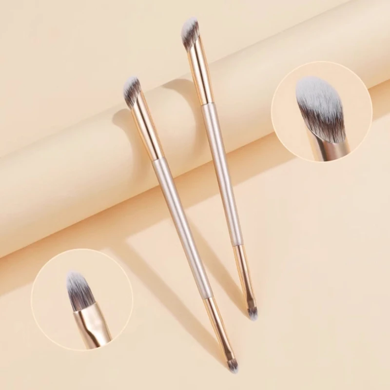 Capa de manchas faciais acne círculos escuros multi-função cabeça dupla dedo corretivo pincéis de maquiagem precisão escova de manchas macias