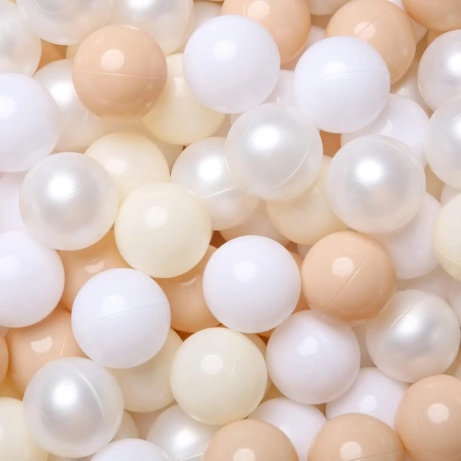 Bolas de piscina, té de la leche, Beige, blanco perla, blanco, 2,36 pulgadas, 100 pelotas de juego, bolas de plástico para piscina, casa de juegos, parque infantil, decoración de fiesta
