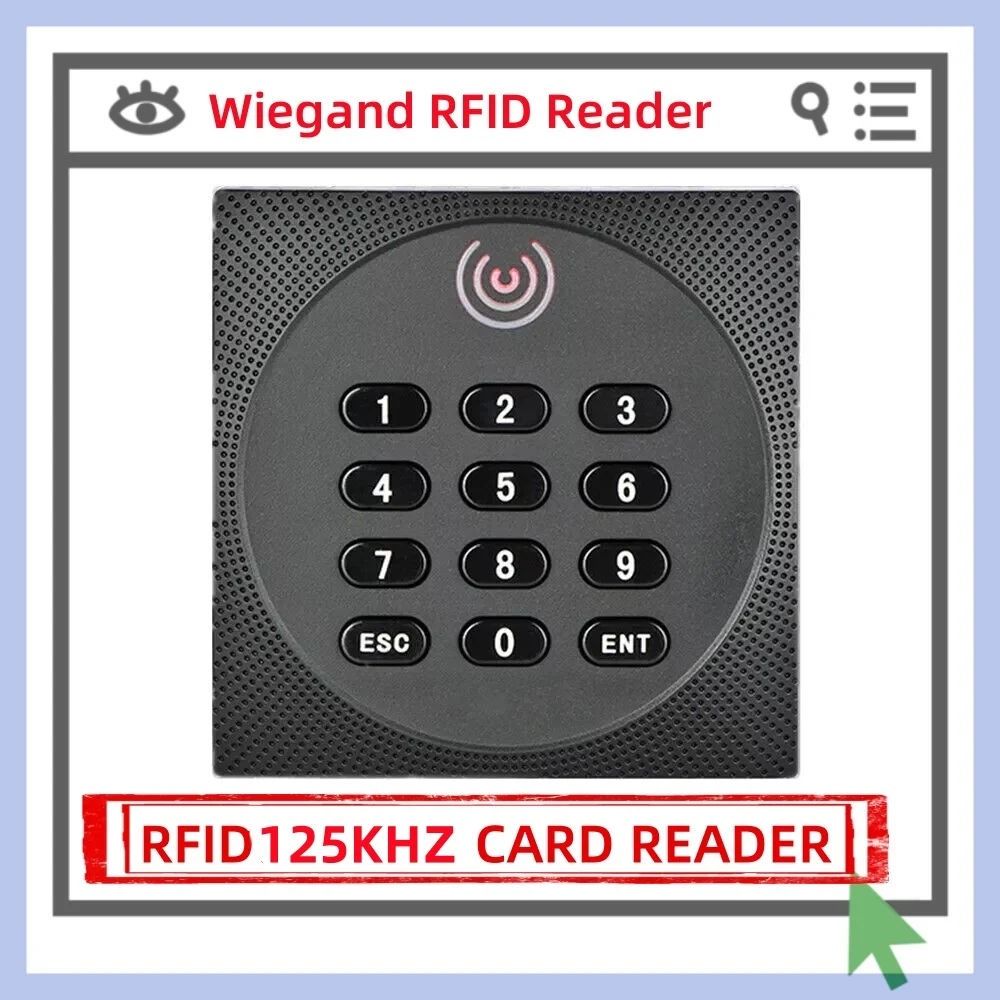 EM RFID 125KHZ Proximity Keypad access control system Chip Smart ZK KR602E Card Reader lecteur rfidcarte lecteur 125khz reader