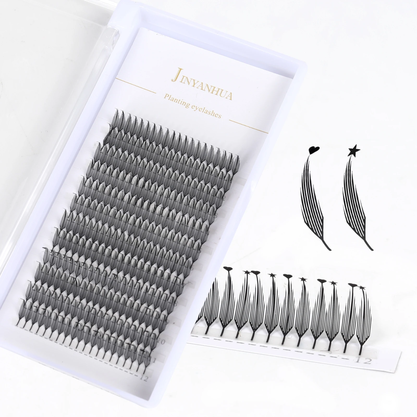 

Anime Spire Lashes Premade Wings Eyelash Extensions Flat Root C D Curl 9-15mm Volume Fans Feather Shape Comic Individual Lashes