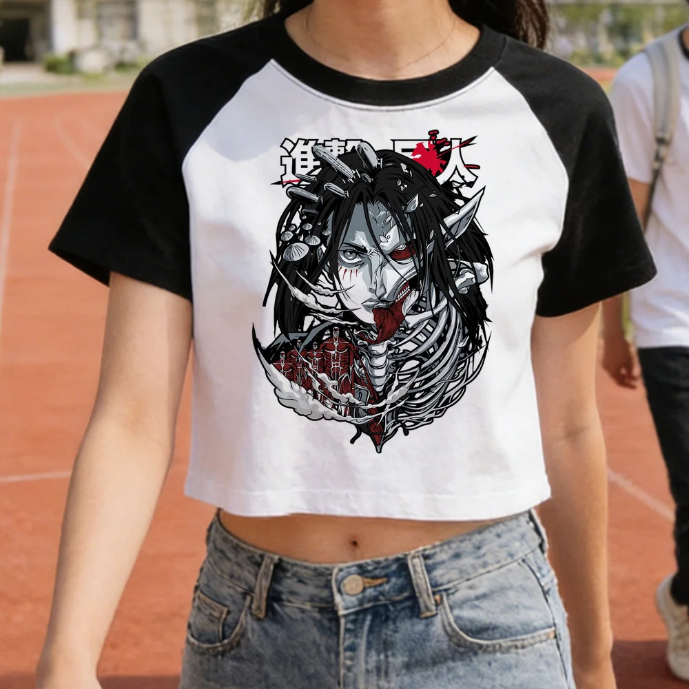 Attack on Titan cropped top ladies japanese emo streetwear harajuku korean fashion shirt harajuku gyaru streetwear