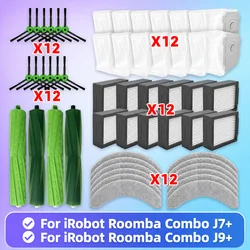 Kompatibel für ( iRobot Roomba COMBO J7+ / COMBO J9+ / COMBO 10 Max ) Staubsaugerteile Hauptbürste Seitenbürste Hepa Filter Wischlappen Staubbeutel Zubehör