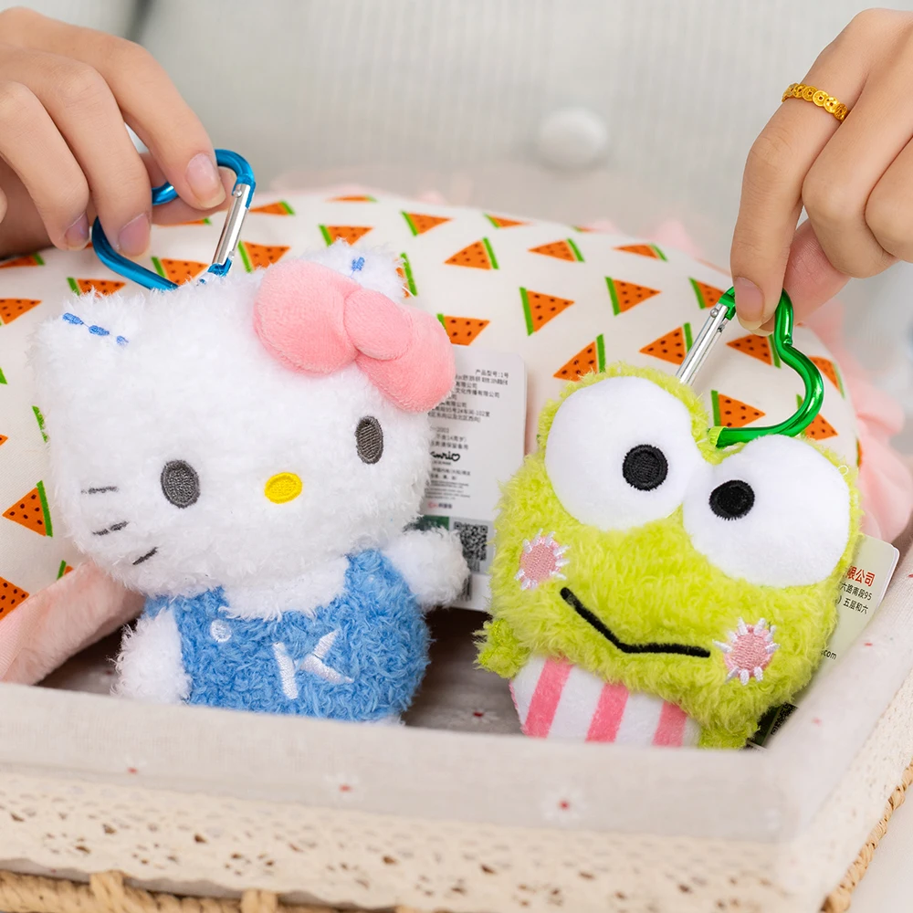 Sanrio Cinnamoroll Plush Toy Backpack Pendant Keychain Boys Girls Toy Schoolbag Decoration Birthday Present Cute Stuffed Keyring