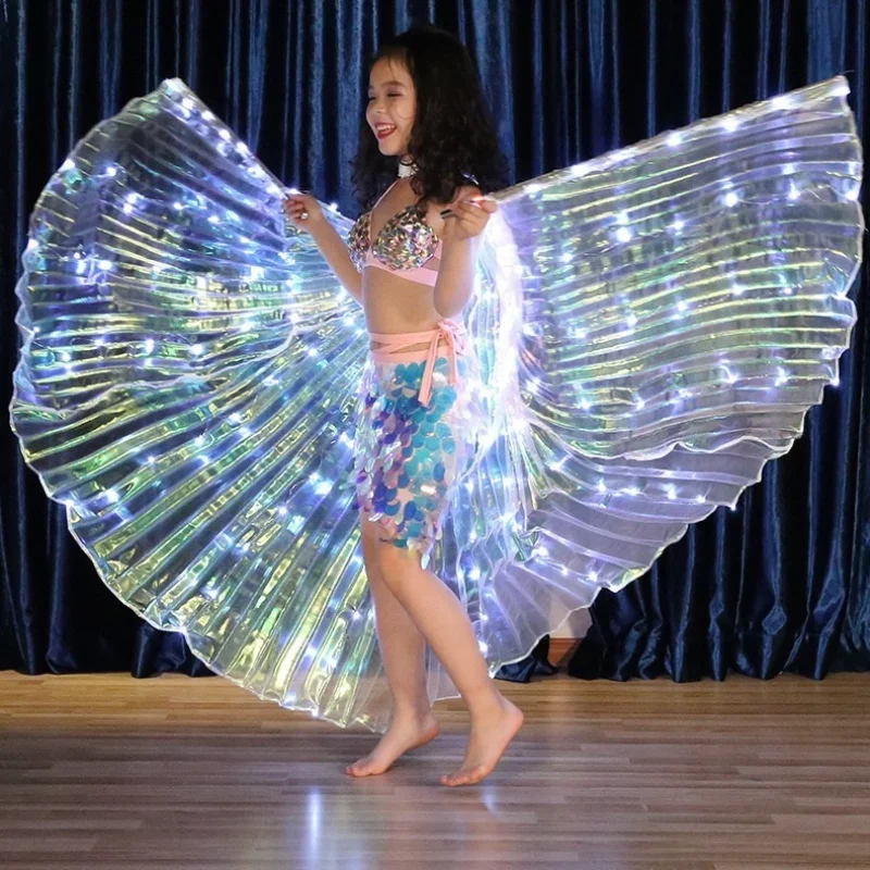 61 ailes lumineuses LED pour enfants, accessoires de danse papillon fluorescent