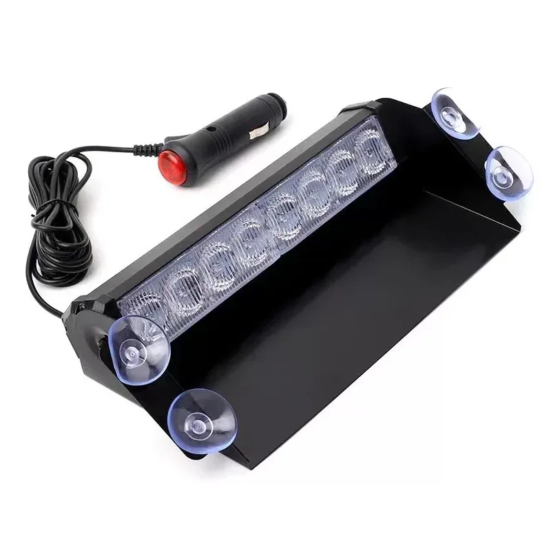 12V Car Strobe Light Flasher Vehicle Windshield Day Running Flashing 8LED Warning Signal Lamp Red Blue Police Emergency Lights image 3