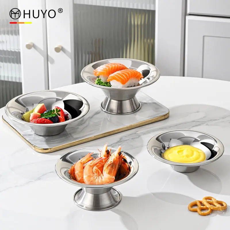 

LH stainless steel dipping saucer barbecue dumplings hot pot side dishes dipping sauce small bowl