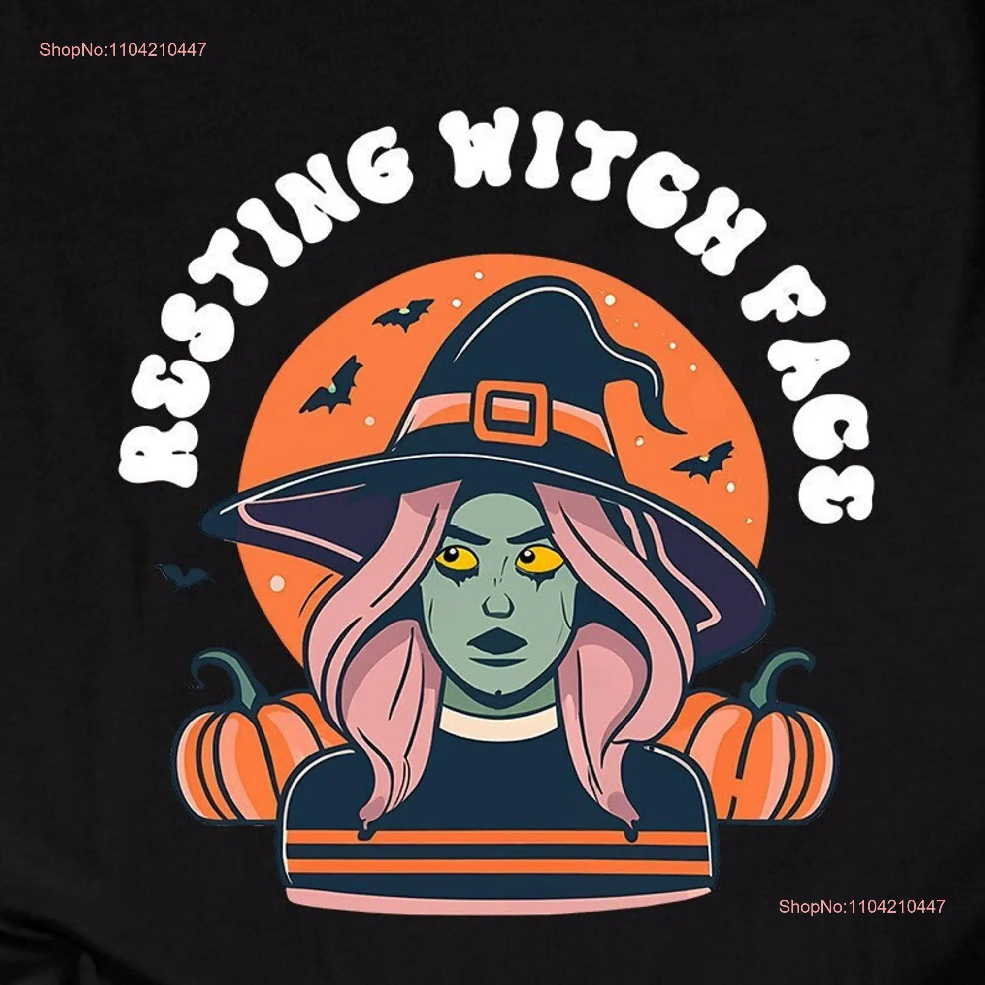 Resting Witch Face T Shirt Funny Halloween tee for Women Fall Spooky Season Sarcastic long or short sleeves