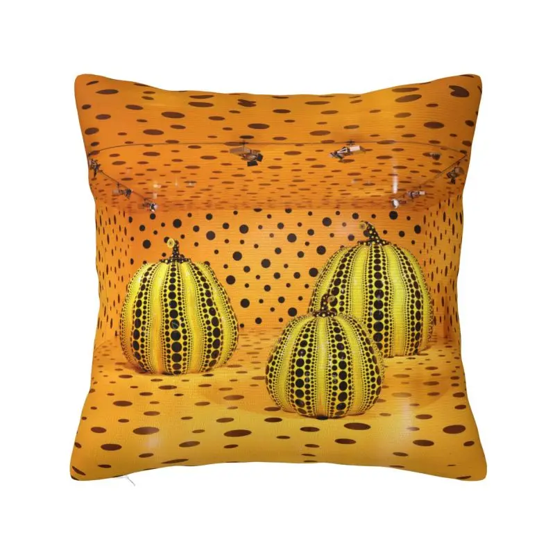 Custom Luxury Yayoi Kusama Pumkin Abstract Art Sofa Cushion Cover Velvet Pillow Case