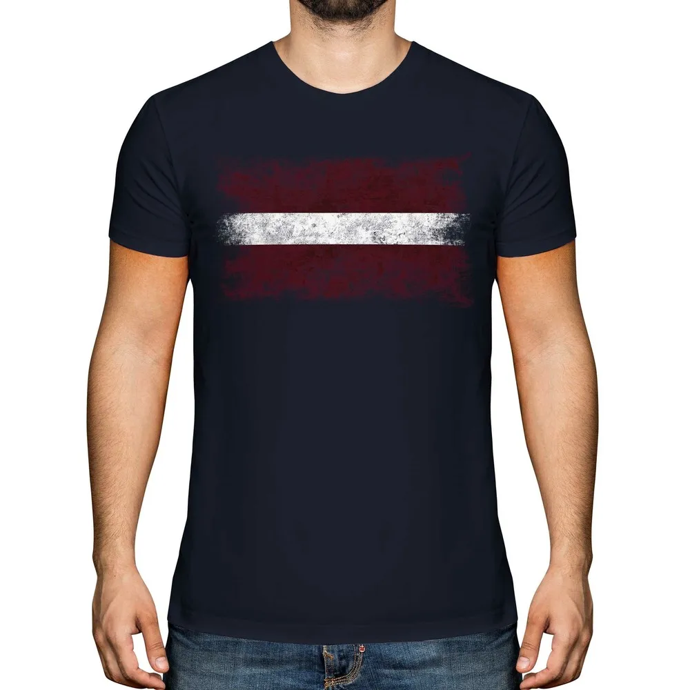 

LATVIA DISTRESSED FLAG MENS T-SHIRT TOP LATVIJA FOOTBALL LATVIAN GIFT SHIRT