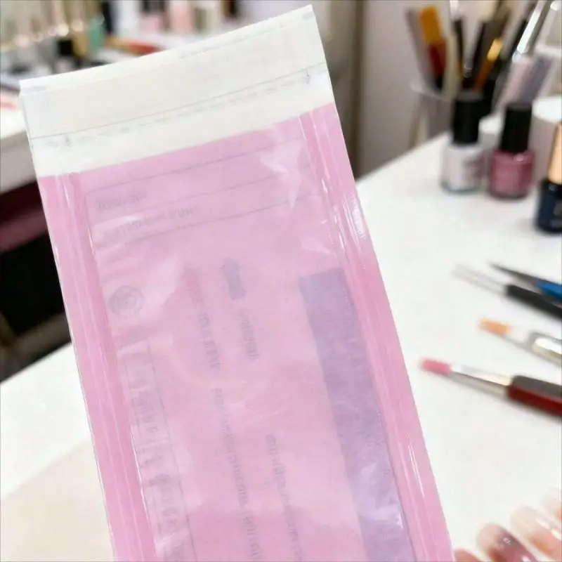 100 Stück Nagelreinigungsbeutel, sterilisierend, zum Einpacken, Einweg, für die Nagelpflege, selbstverschließbarer Reinigungsbeutel, Nagel-Tattoo-Werkzeug – Detail 4