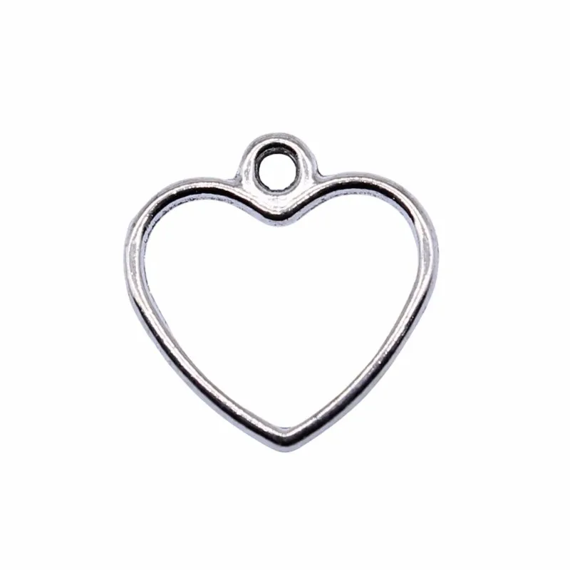 600 Stück antiksilberfarbene Herzanhänger 14 x 13 mm für Armbänder, Ohrringe, Schmuckherstellung – Detail 3