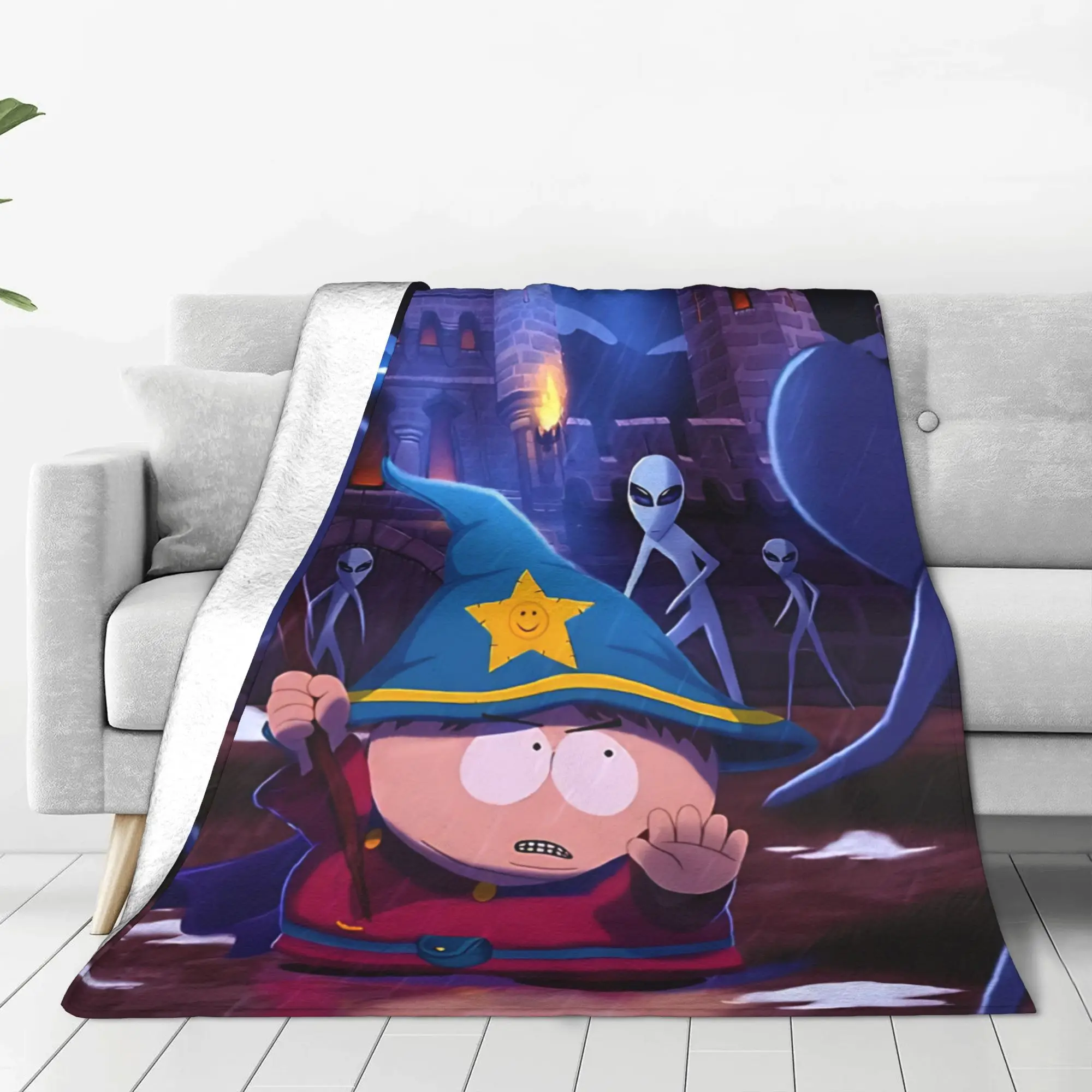 1PC Stick of Truth Cartman S-South Park Home Room Decorations Winter Blankets For Adults Bedding Home Interior Sofa Knee
