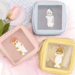 Summer New Mofusand Shark Kitty Cute Anime Embroidery Mesh Portable Makeup Bag Mini Storage Bag Cartoon Girl Toy INS Gift