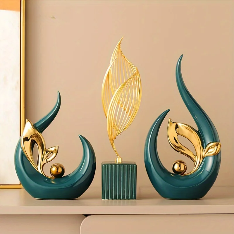 Creative Luxury Living Room Decoration Ceramic Statues Nordic Sculptures Office Desk Accessories Room Atmosphere Decoration