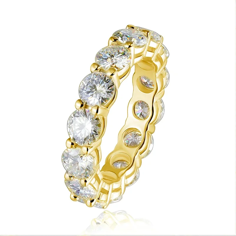 Super Flash 0.5ct Moissanite Ring with Certificate Laboratory Diamond Rings Women Wedding Jewelry 18K Gold Plated S925 Silver