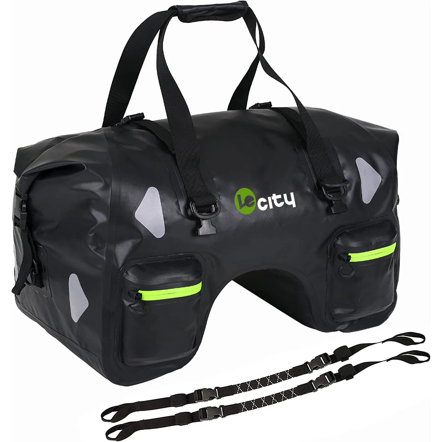 Custom Logo Pvc Tpu 60l 70l Black Waterproof Motorcycle Saddle Tail Bag For Travel Outdoor Cycling